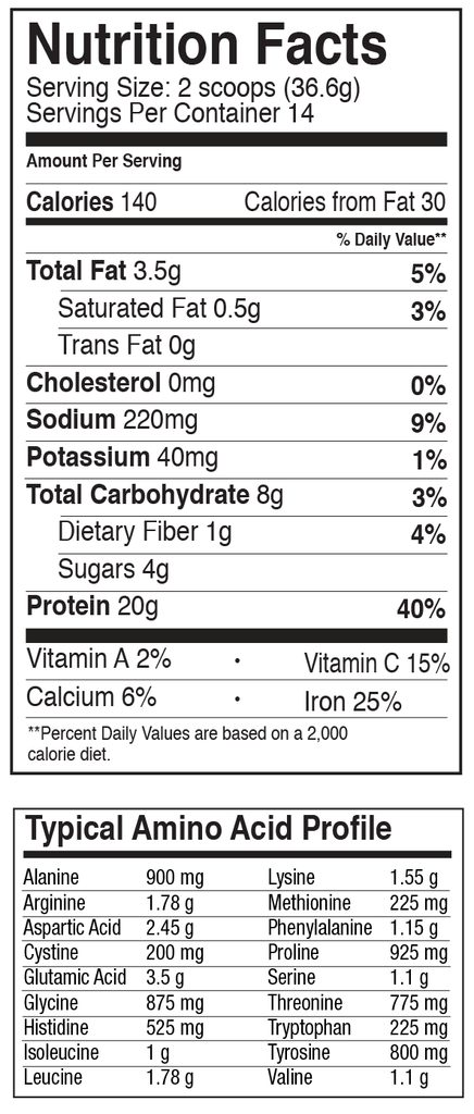 Strawberry & Banana Protein Powder - 1.1 LBS, 14 Servings