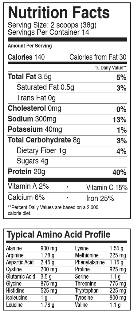 Vanilla Protein Powder - 1.1 LBS, 14 Servings